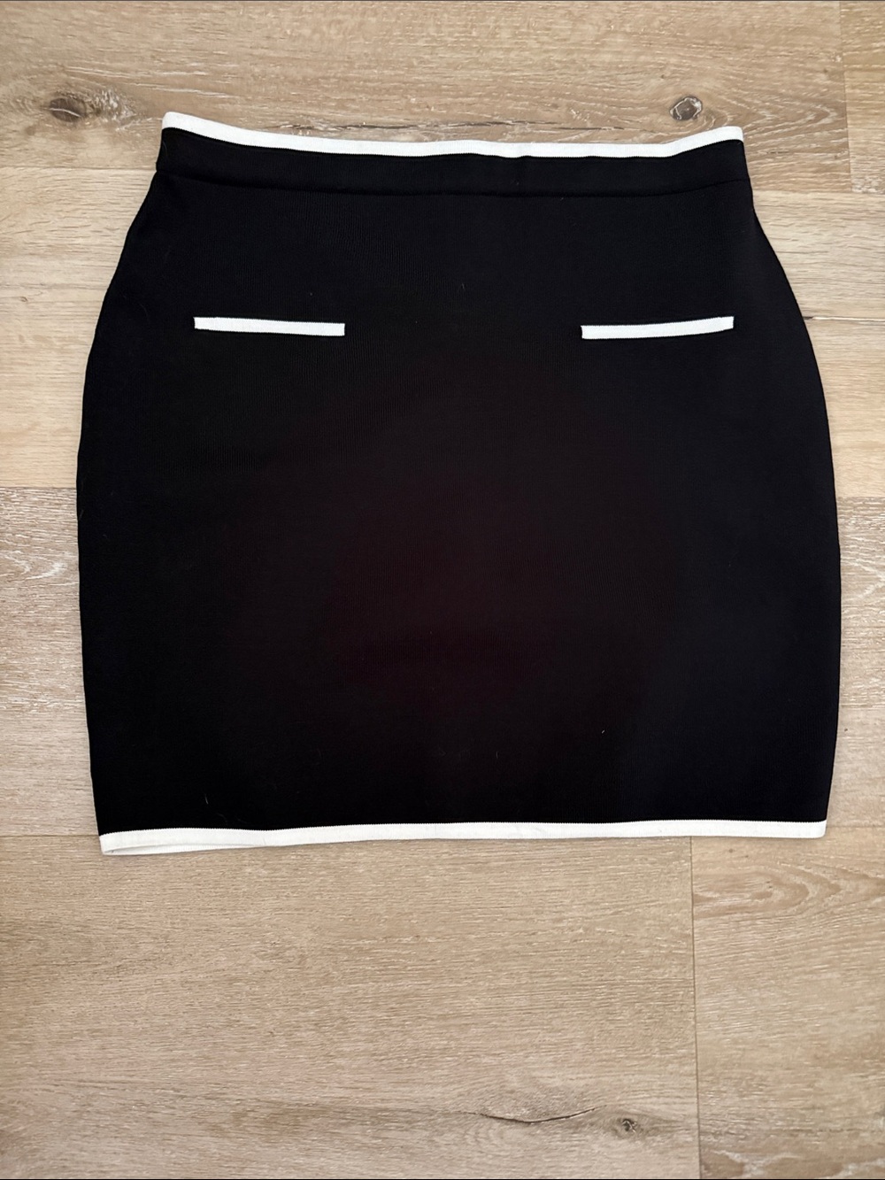 Sincerely Jules Black Mini Skirt with White Trim